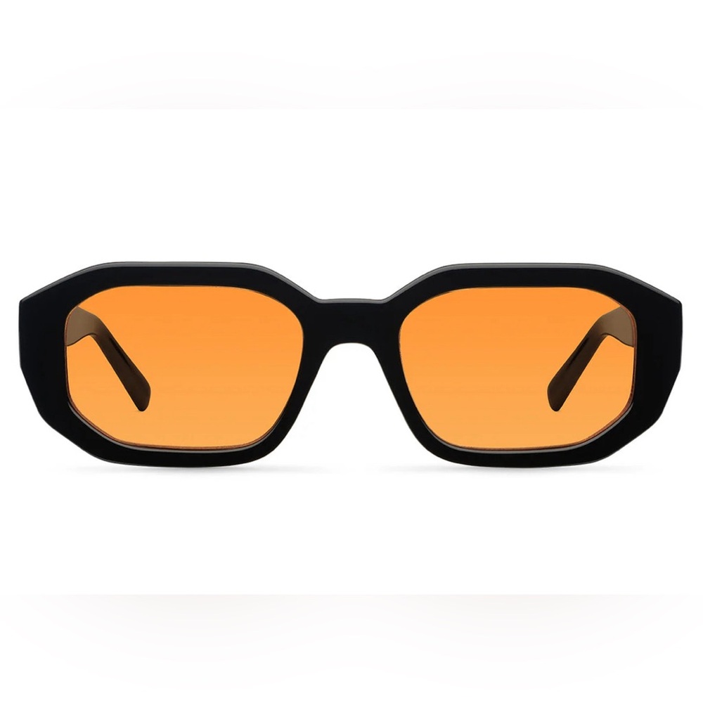 Black Frame Sunglasses with Orange Lenses - Women Accessories Sunglasses